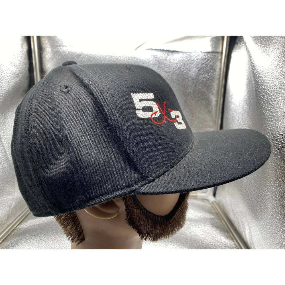 5/3 Fishing Hook No Excuses 210 Fitted by Flexfit Hat Mens 7 1/4 7 5/8 Black Cap